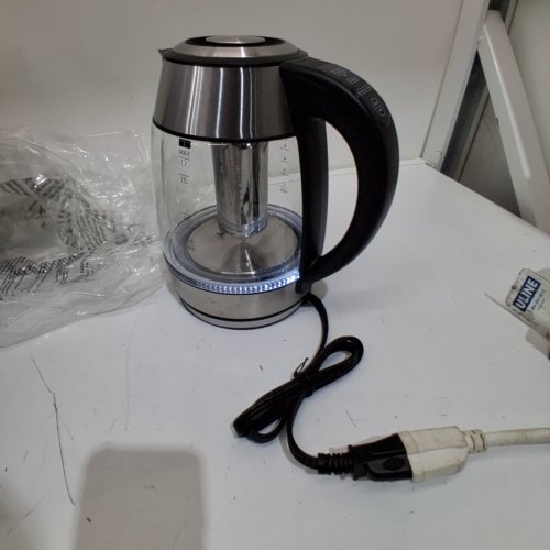 CHEFMAN DUAL-GLASS COOL TOUCH DIGITAL KETTLE WITH TEA INFUSER - 1500W - 1.7L - STAINLESS STEEL/BLACK (MODEL: RJ11-17-CTI-DG/1992747) image 2