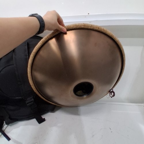 HANDPAN DRUM INSTRUMENT WITH MANDALA PATTERN - 22' - GOLD image 4