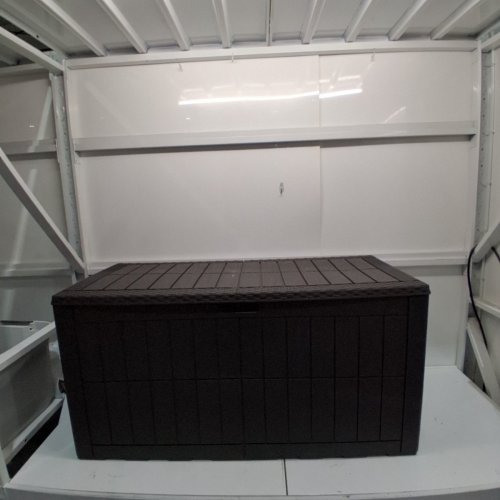COSTWAY ALL-WEATHER LOCKABLE OUTDOOR DECK BOX -180 GAL - DARK BROWN image 4