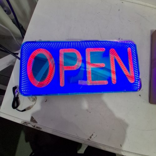 3D MIRROR LED NEON LED OPEN & CLOSED SIGN - 21.5" X 9.5" (MODEL: MRFITHS05000US) image 2