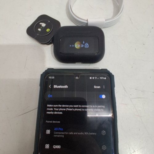 A9 PRO 5TH GENERATION BLUETOOTH WIRELESS EARBUDS WITH ANC/ENC NOISE CANCELLATION AND LED SMART TOUCH SCREEN CHARGING CASE - BLACK (MODEL:A9 PRO) image 2