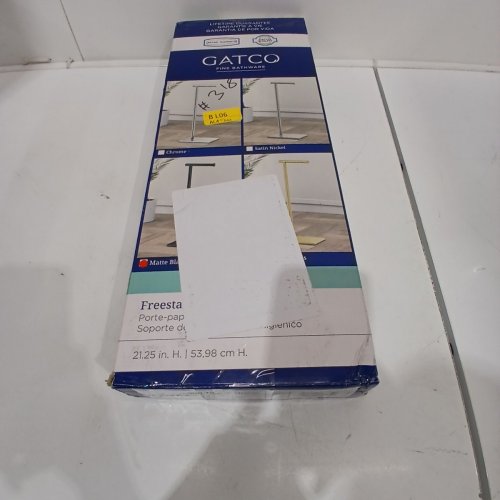GATCO MODERN SQUARE BASE TOILET PAPER HOLDER STAND - 22" - MATTE BLACK (MODEL: 1431MX) image 5