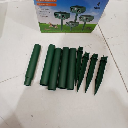 4PK OUTDOOR ULTRASONIC SOLAR POWERED ANIMAL REPELLENT DEVICES - GREEN - (MODEL: MYPR-011) image 3