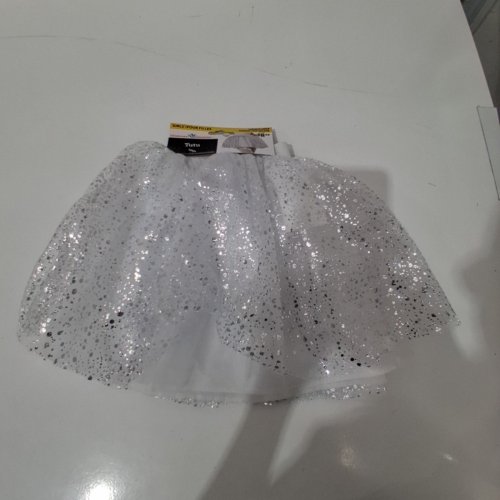 GIRL'S WAY TO CELEBRATE SPARKLY SHORT TUTU - LARGE/EXTRA LARGE - SILVER image 2