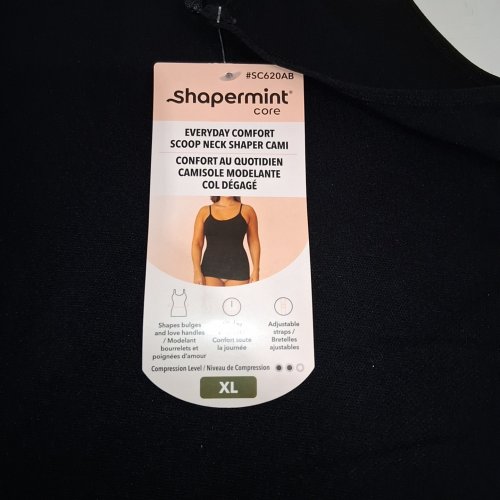 WOMENS SHAPERMINT SCOOP NECK SHAPER CAMI - EXTRA LARGE - BLACK (STYLE: SC620AB) image 3