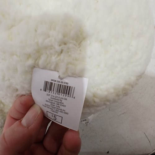 2PK COUNT DECORATIVE ROUND PILLOW - 9" - WHITE image 2