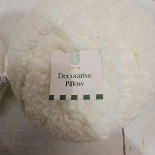 2PK COUNT DECORATIVE ROUND PILLOW - 9" - WHITE image 4