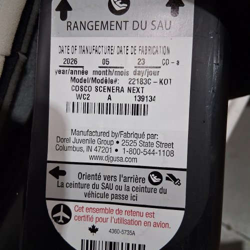 COSCO SCENERA NEXT CONVERTIBLE CAR SEAT - BLACKOUT (MODEL: 22183C-KOT) image 2