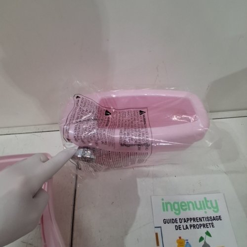 SUMMER BY INGENUITY "MY SIZE POTTY PRO" POTTY TRAINING TOILET WITH FLUSHING SOUNDS AND STORAGE - 50LBS MAX - PINK (MODEL: 17137-E) image 2