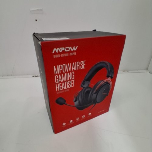 MPOW AIR SE SOFT OVER-EAR WIRED GAMING HEADSET WITH 3D BASS SURROUND AND NOISE CANCELLING MIC - BLACK/RED (MODEL: BH439A) image 3