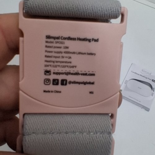 SLIMPAL CORDLESS HEATING PAD - PINK/GREY (MODEL: SPC021) image 3