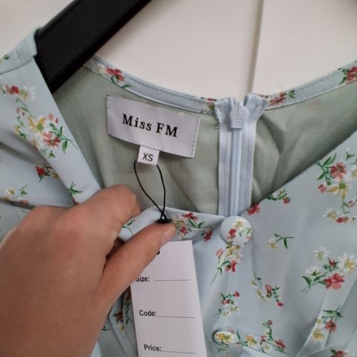 2PC WOMEN'S MISS FM FLORAL LONG SLEEVE KIRA MAXI DRESS WITH WRAP - EXTRA SMALL - LIGHT BLUE WITH FLORAL PRINT image 3