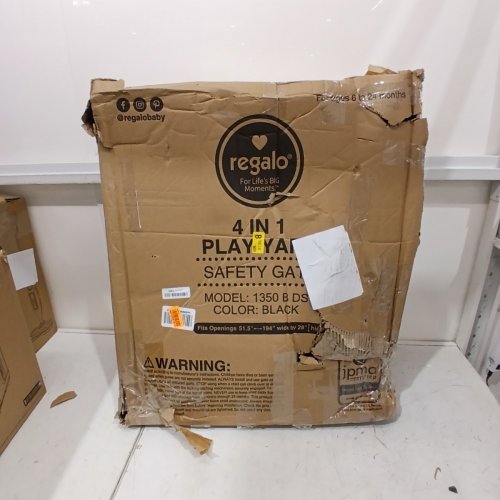 REGALO 4 IN 1 PLAY YARD SAFETY GATE - 51.5" - 194" W X 28" H - BLACK (MODEL: 1350 B DS) image 8
