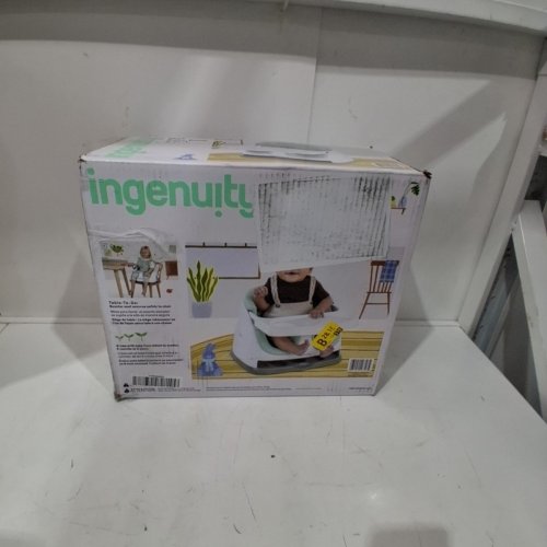 INGENUITY BABY BASE 2-IN-1 BOOSTER FEEDING AND FLOOR SEAT WITH SELF-STORING TRAY - MIST - (MODEL: ‎16728) image 4