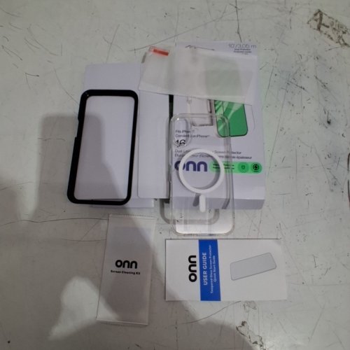 ONN DUAL-LAYER PHONE CASE & GLASS SCREEN PROTECTOR - IPHONE 16 - WHITE / BLACK (MODEL : 100143001) image 2