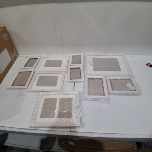 10PC KATE AND LAUREL BORDEAUX GALLERY WALL PICTURE FRAME SET - ASSORTED SIZES - NATURAL WOOD image 2