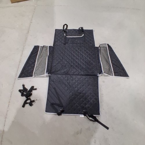 QUILTED DOG CAR SEAT COVER - BLACK image 2