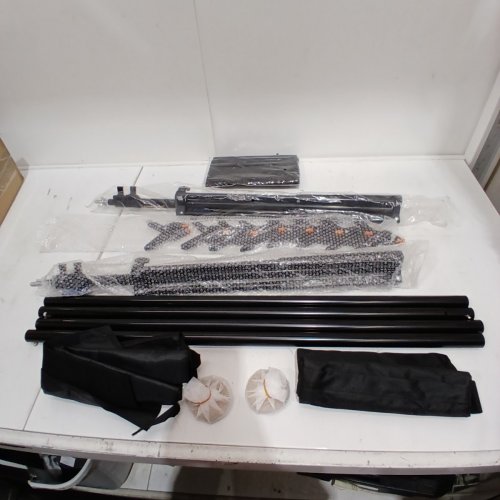 NEEWER PHOTO STUDIO BACKDROP SUPPORT SYSTEM WITH BACKGROUND STANDS - 4 CROSSBARS - 8 CLAMPS - 2 SAND BAGS - CARRY BAG - 10FT X 7FT - BLACK (MODEL: NK-ST0204) image 2