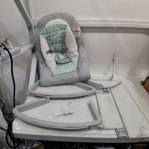 INGENUITY 3-IN-1 KEEP COZY GROW WITH ME VIBRATING BABY BOUNCER, ROCKER & CHAIR - 40LBS CAPACITY - WEAVER THEME GREY/WHITE/GREEN (MODEL: ‎8731) image 3