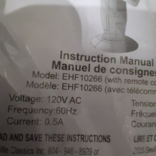 SEVILLE CLASSICS OSCILLATING TOWER FAN WITH TOUCH CONTROL AND TEMPERATURE SENSOR - BLACK (MODEL: EHF10266 / 1704090) image 3