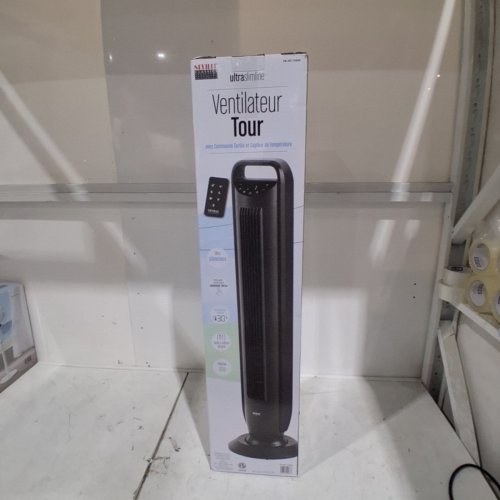 SEVILLE CLASSICS OSCILLATING TOWER FAN WITH TOUCH CONTROL AND TEMPERATURE SENSOR - BLACK (MODEL: EHF10266 / 1704090) image 6
