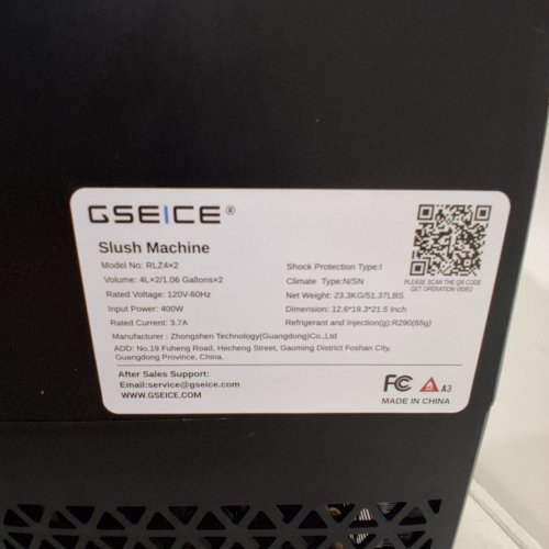 GSEICE DUAL-BOWL SLUSH MACHINE - 4 L X 2, 120 V, 400W, 12.6" X 19.3" X 21.5" - BLACK / SILVER (MODEL: RLZ4X2) image 4
