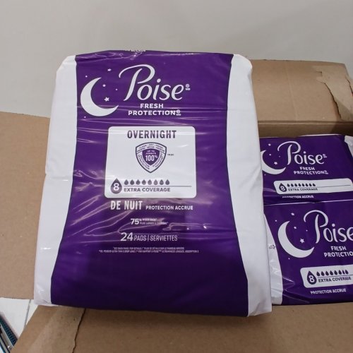 96PK POISE OVERNIGHT EXTRA COVERAGE INCONTINENCE PADS - LONG LENGTH (8) image 2