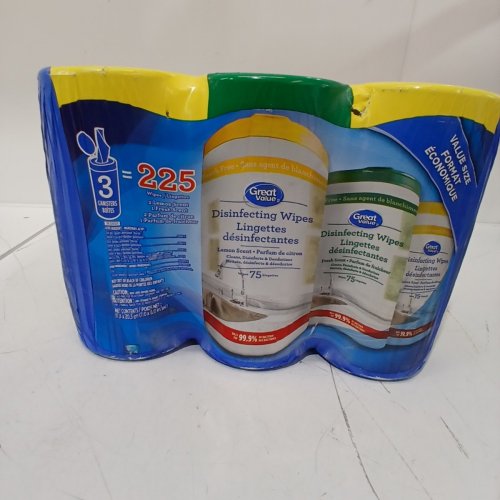 3PK GREAT VALUE DISINFECTING WIPES - 225 WIPES image 2
