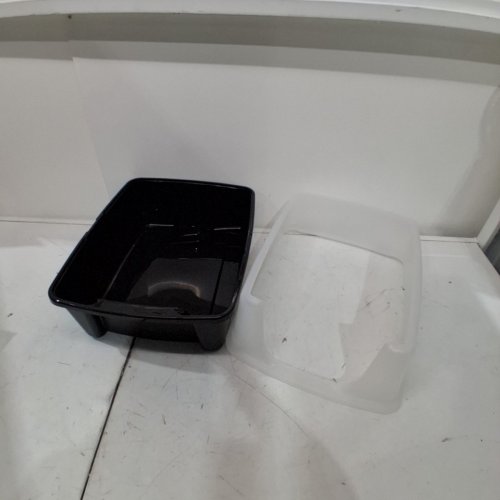 IRIS USA CAT LITTER BOX OPEN TOP CAT LITTER PAN - LARGE - GREY image 3