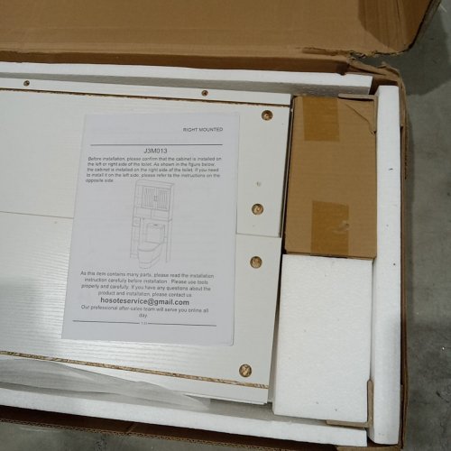 BONVACHE OVER THE TOILET STORAGE CABINET WITH 2 BARN DOORS - 68" X 30" X 8" - WHITE - (MODEL: J3M013BS01A) image 4
