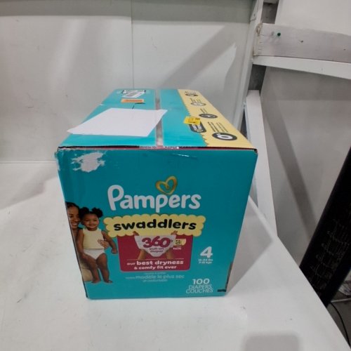 100PK PAMPERS SWADDLERS UP TO 100% LEAKPROOF BABY DIAPERS - SIZE 4 (15-34LBS) image 2