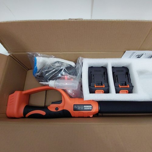 VANKERY CORDLESS BATTERY OPERATED POLE SAW - 21 V - ORANGE / BLACK (MODEL: VP800) image 5