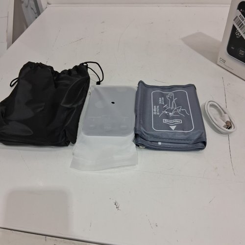 BLOOD PRESSURE MONITOR RECHARGEABLE MACHINE FOR HOME WITH ADJUSTABLE WRIST CUFF - 7" - 15" - BLACK / GREY (MODEL: C02B) image 2