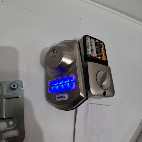 TEEHO KEYPAD DIGITAL DEADBOLT LOCK - SATIN NICKEL (MODEL: TE001) image 2