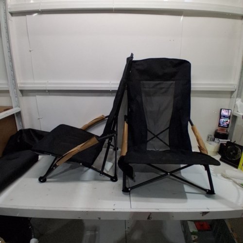 2PK SONGMICS PORTABLE BEACH CHAIR WITH CARRY CASE*** CHAIRS ONLY*** - BLACK (MODEL: GCB067B01) image 2