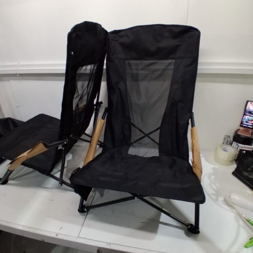 2PK SONGMICS PORTABLE BEACH CHAIR WITH CARRY CASE*** CHAIRS ONLY*** - BLACK (MODEL: GCB067B01) image 3