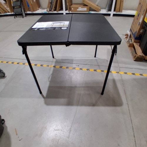MAINSTAYS PORTABLE FOLD-IN-HALF PLASTIC TABLE - 24" - BLACK image 3