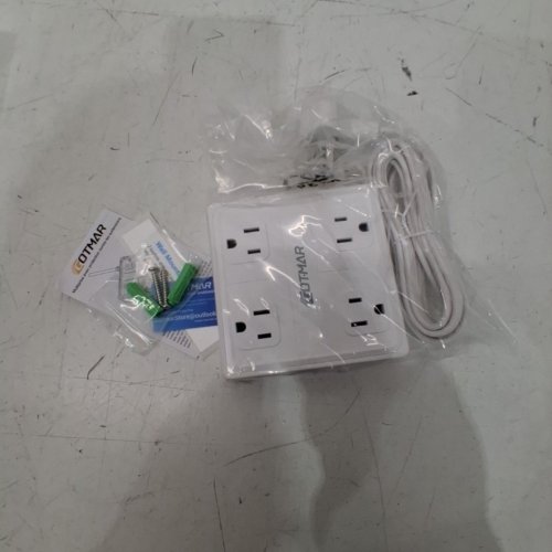 GOTMAR FLAT PLUG POWER BAR WITH USB C - 5FT - WHITE (MODEL: WT-2301-PL) image 2