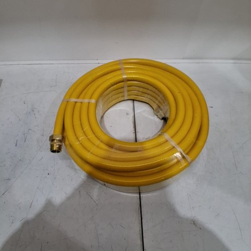 LILVDUYBZ FLEXIBLE GAS LINE, CORRUGATED STAINLESS STEEL HOSE WITH 2 MALE ADAPTER FITTINGS - 70FT, 3/4" - YELLOW image 3