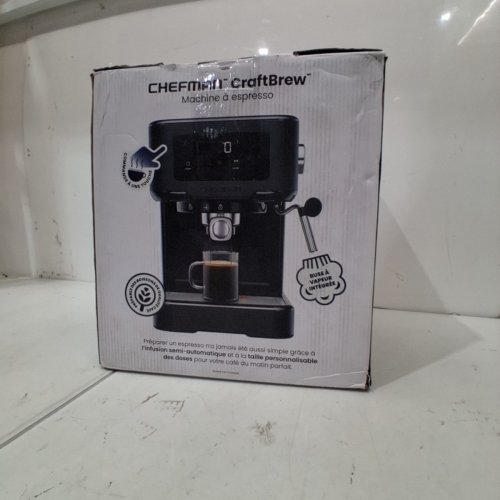 CHEFMAN CRAFTBREW ESPRESSO MACHINE 5-BAR PUMP DIGITAL ESPRESSO MAKER WITH STEAM WAND - BLACK (MODEL: RJ54-SS-15-D-BLK-CA) image 6