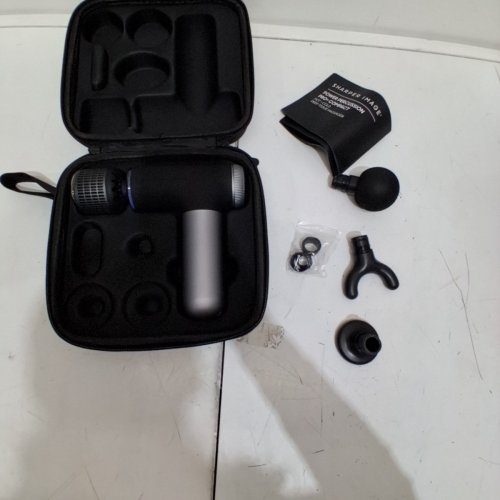 SHARPER IMAGE POWER PERCUSSION PRO + COMPACT HOT AND COLD DEEP TISSUE MASSAGER WITH 4 ATTACHMENTS AND 6 SPEEDS - BLACK - (MODEL: 2427599). image 3