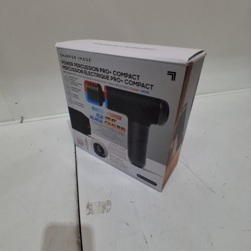 SHARPER IMAGE POWER PERCUSSION PRO + COMPACT HOT AND COLD DEEP TISSUE MASSAGER WITH 4 ATTACHMENTS AND 6 SPEEDS - BLACK - (MODEL: 2427599). image 4