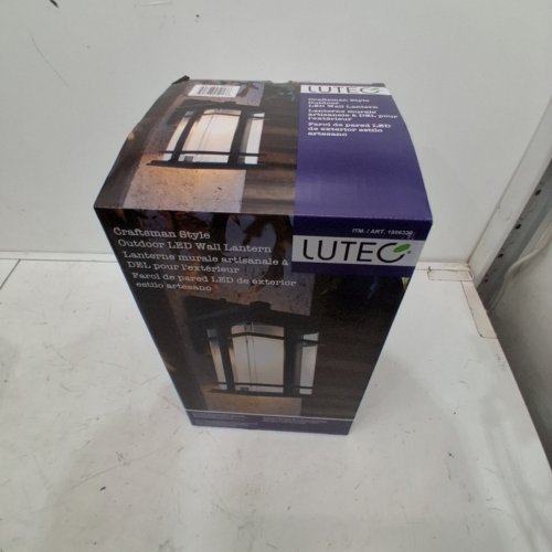 LUTEC CRAFTSMAN STYLE OUTDOOR LED WALL LANTERN - 12.5" X 7.5" X 7" - BLACK (MODEL: 1806320) image 2
