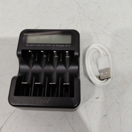 4PK CZVV RECHARGEABLE AA BATTERIES WITH SMART LCD CHARGER - 1.5 V- 3500MWH - BLACK (MODEL: Q032) image 4