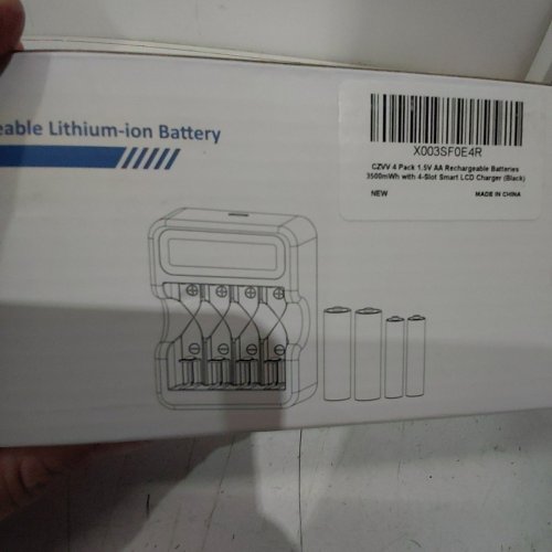 4PK CZVV RECHARGEABLE AA BATTERIES WITH SMART LCD CHARGER - 1.5 V- 3500MWH - BLACK (MODEL: Q032) image 5