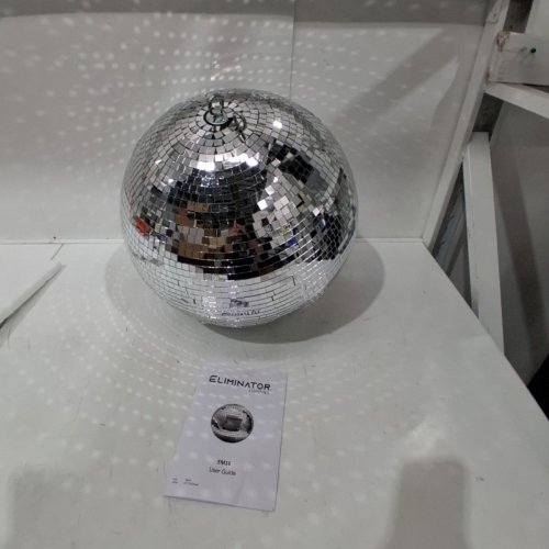 ELIMINATOR LIGHTING HANGING PARTY DISCO MIRROR BALL DECORATION - 16" - SILVER - (MODEL: EM16) image 2