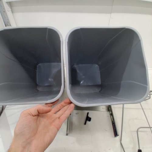 KNAPE & VOGT IN-CABINET DOUBLE SOFT-CLOSE BOTTOM-MOUNT PULL-OUT TRASH CAN - 11" X 22" X 18.75", 27QT - GREY image 4
