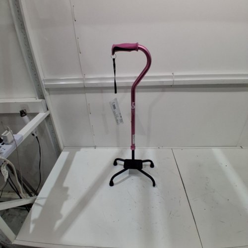 HUGO MOBILITY ADJUSTABLE QUAD CANE, AMBIDEXTEROUS WITH LARGE BASE - 300LBS MAX - FOR PEOPLE 5FT - 6FT 5" ; ROSE (MODEL: 731-844) image 2