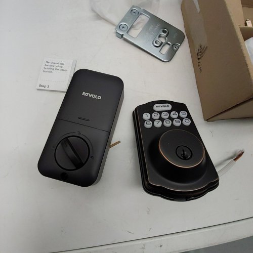 EVOLO ELECTRONIC KEYPAD DEADBOLT WITH HANDLES - KEYLESS ENTRY DOOR LOCK, AUTO LOCK, ANTI-PEEKING PASSWORD - OIL RUBBED BRONZE (MODEL: RE001) image 3