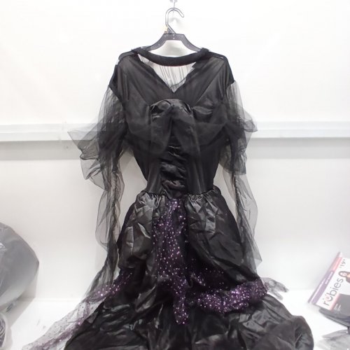 WOMEN'S HALLOWEEN WITCH COSTUME - LARGE - BLACK / PURPLE (ITEM: 12936M) image 2
